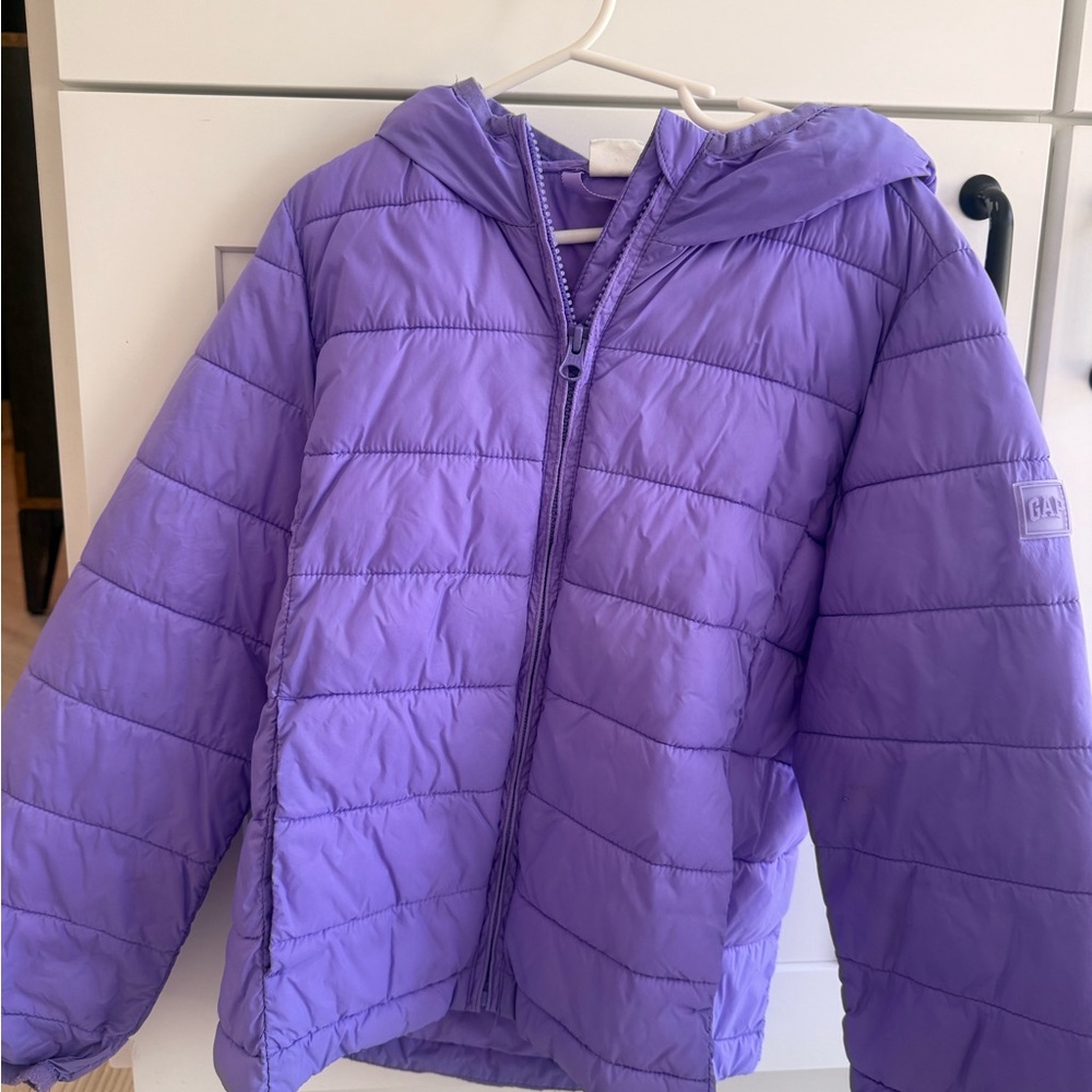 Gap Kids Lavender Puffer Jacket with Hood | Size Small purple girl coat